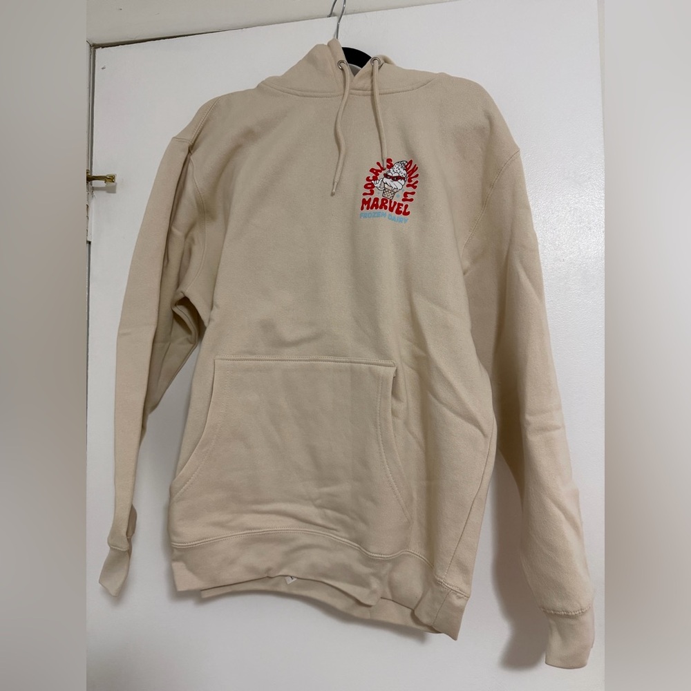 Marvel Beige Hoodie with Red Emblem